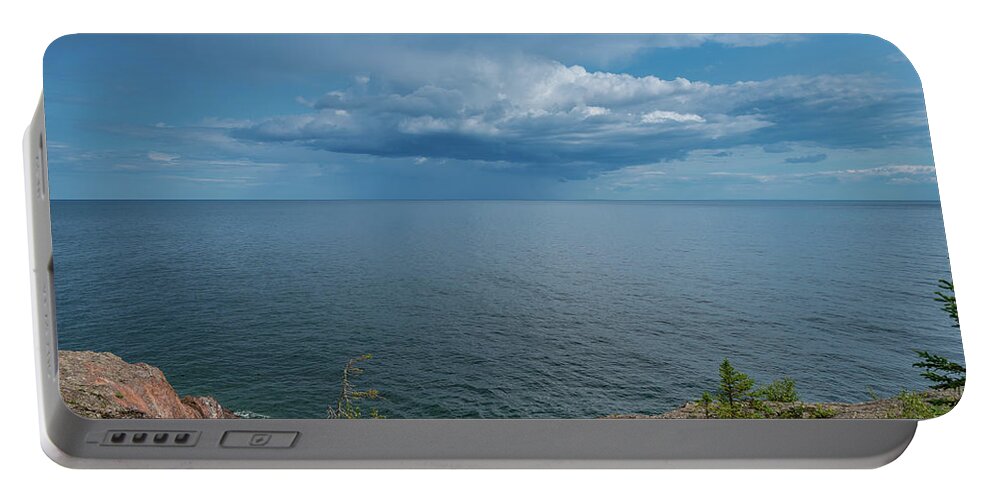 Lake Superior Portable Battery Charger featuring the photograph Summer Storm #2 by Gary McCormick