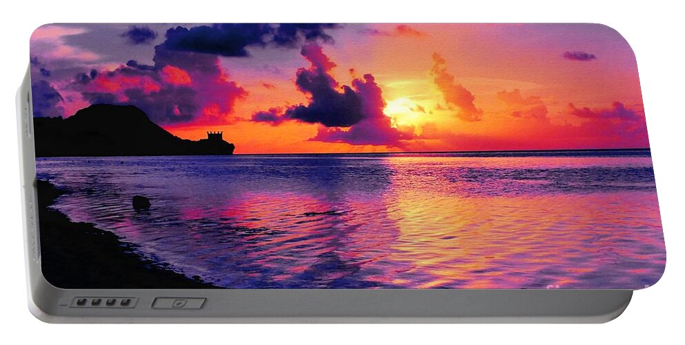 Island Portable Battery Charger featuring the photograph Sunset at Tumon Bay Guam by Scott Cameron