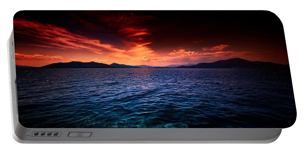 Sunset Portable Battery Charger featuring the digital art Sunset #2 by Maye Loeser