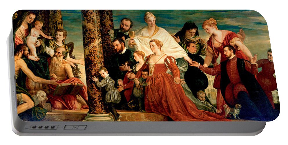 Paolo Veronese Portable Battery Charger featuring the painting The Madonna of the Cuccina Family #3 by Paolo Veronese