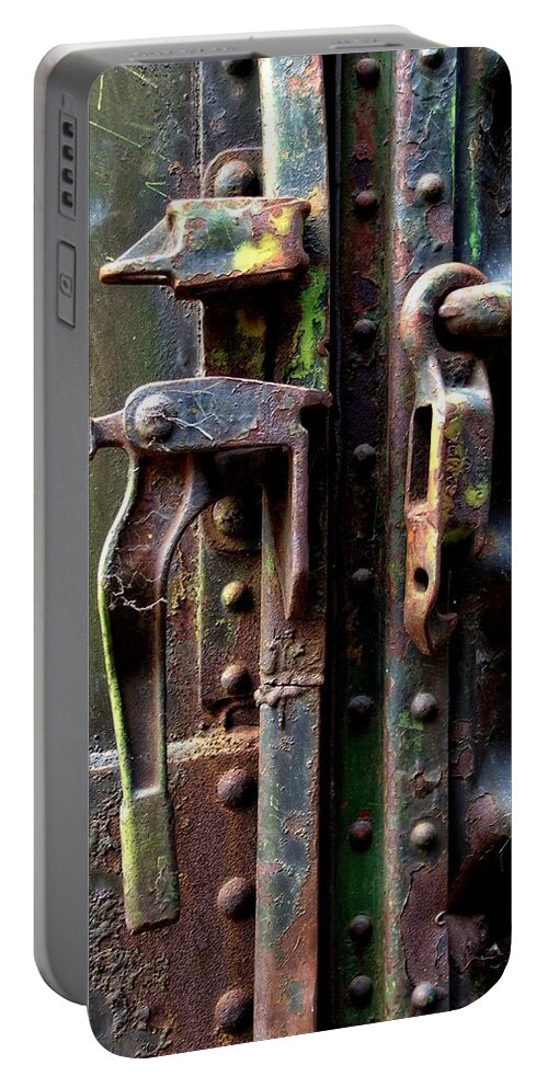Newel Hunter Portable Battery Charger featuring the photograph Unhinged #2 by Newel Hunter
