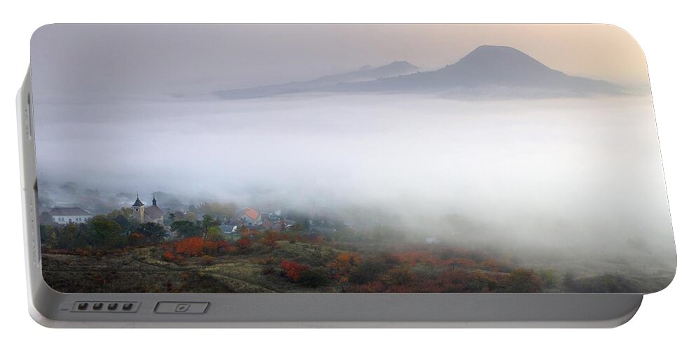 Fog Portable Battery Charger featuring the digital art Fog #20 by Super Lovely