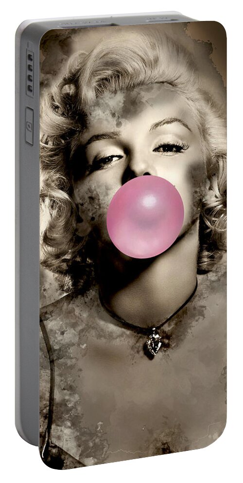 Marilyn Monroe Portable Battery Charger featuring the mixed media Marilyn Monroe #20 by Marvin Blaine