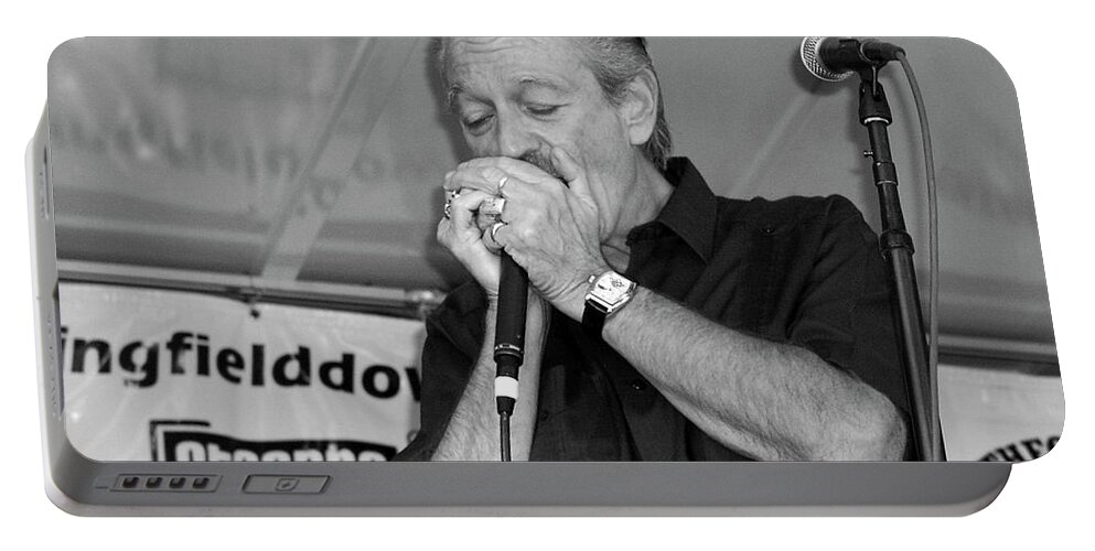 Music Portable Battery Charger featuring the photograph 2003 Charlie Musselwhite Concert by Mike Martin
