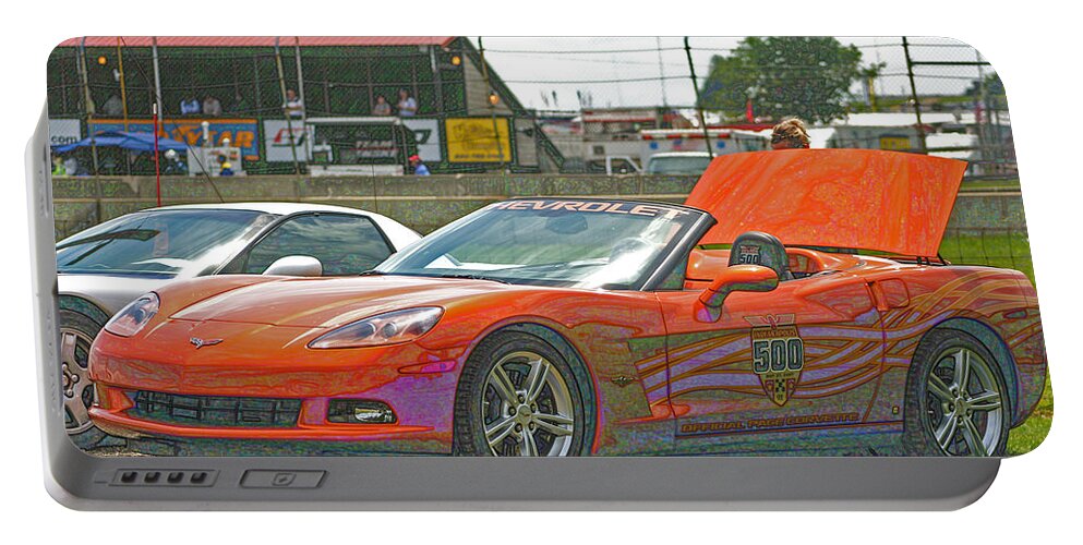 2007 Portable Battery Charger featuring the digital art 2007 Indianapolis Pace car by Darrell Foster