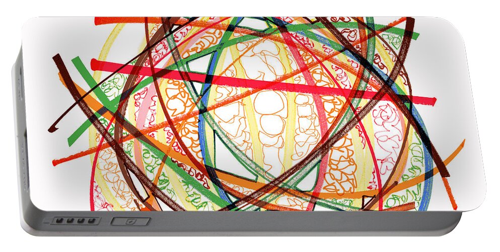 Abstract Art Portable Battery Charger featuring the drawing 2010 Abstract Drawing Fifteen by Lynne Taetzsch