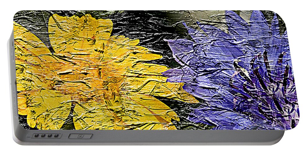 Abstract Portable Battery Charger featuring the painting 20a Abstract Floral Painting Digital Expressionism by Ricardos Creations