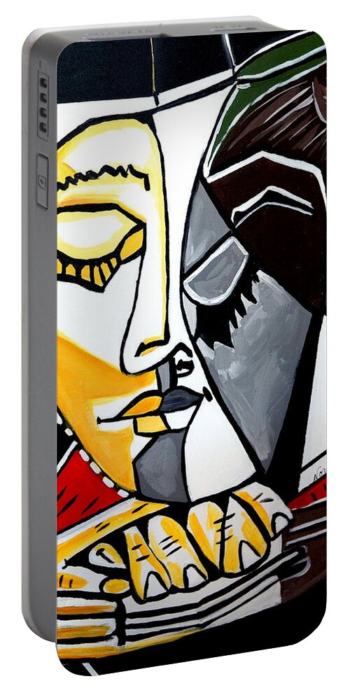 Picasso By Nora Portable Battery Charger featuring the painting Picasso By Nora Fingers by Nora Shepley