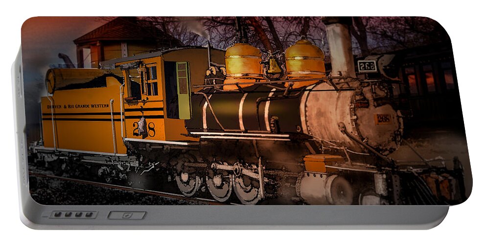 Trains Portable Battery Charger featuring the digital art #268 is Simmering #268 by J Griff Griffin