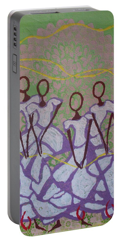 Jesus Portable Battery Charger featuring the ceramic art Five Wise Virgins #28 by Gloria Ssali