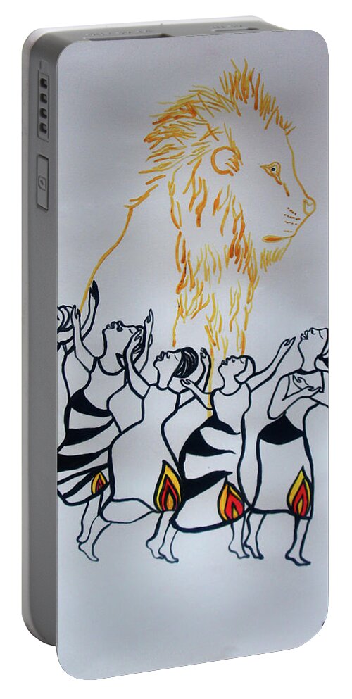 Jesus Portable Battery Charger featuring the painting Five Wise Virgins #29 by Gloria Ssali