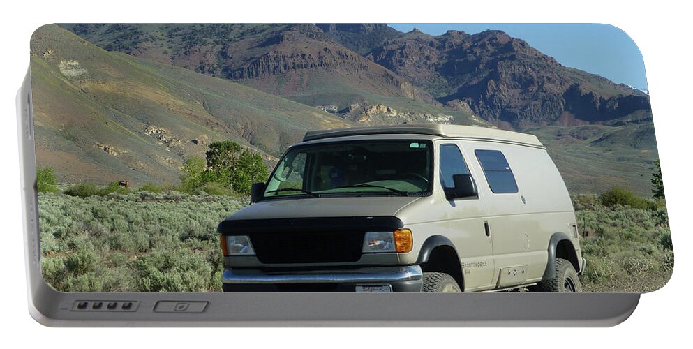 Van Portable Battery Charger featuring the photograph 2DA5944-DC Our Sportsmobile at Steens Mountain by Ed Cooper Photography