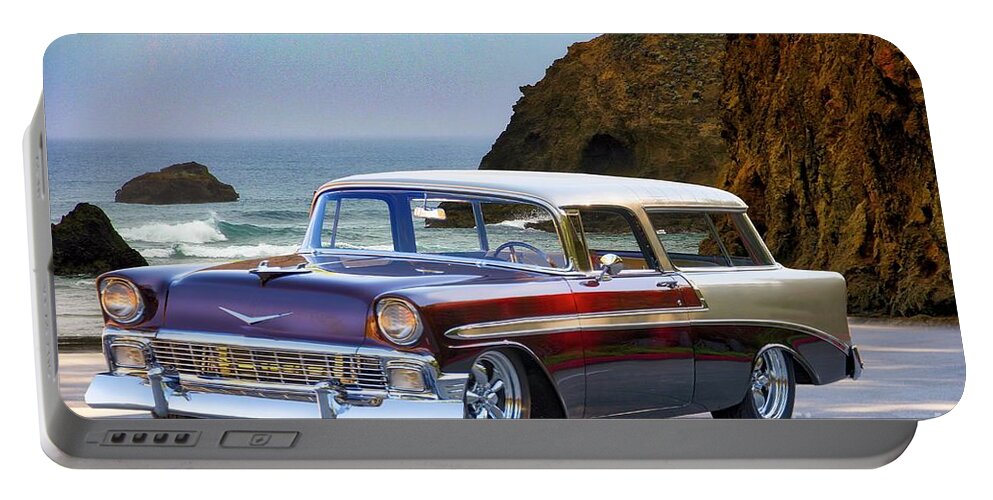 Auto Portable Battery Charger featuring the photograph 1956 Chevrolet Nomad Wagon by Dave Koontz