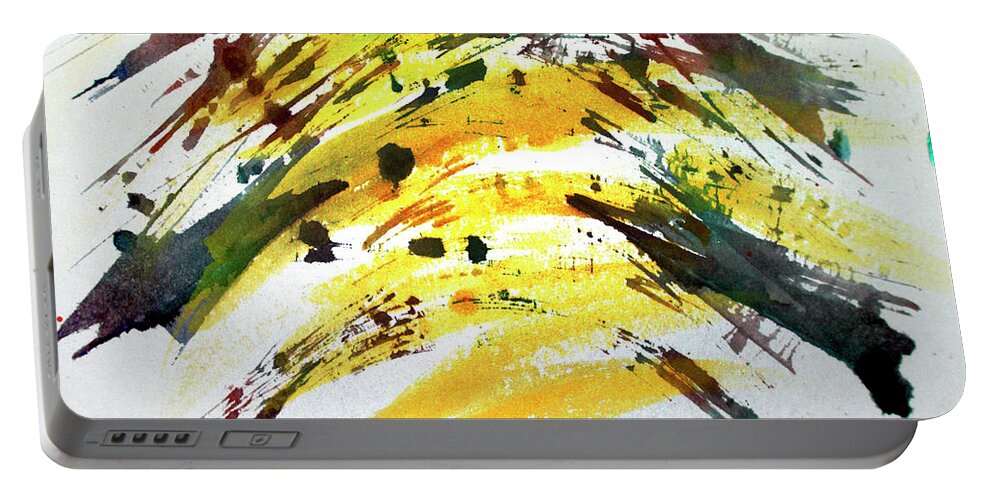 Abstract Portable Battery Charger featuring the painting A New Day #5 by Rein Nomm