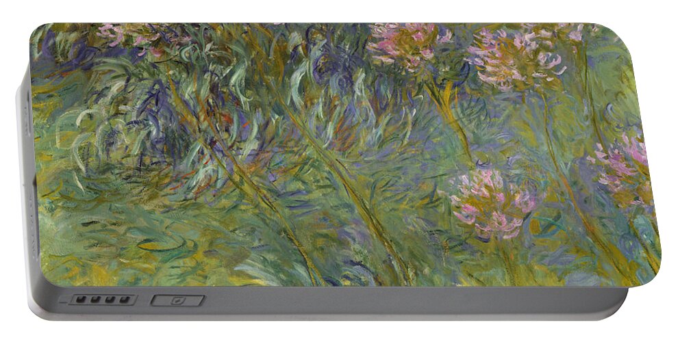 French Portable Battery Charger featuring the painting Agapanthus by Claude Monet