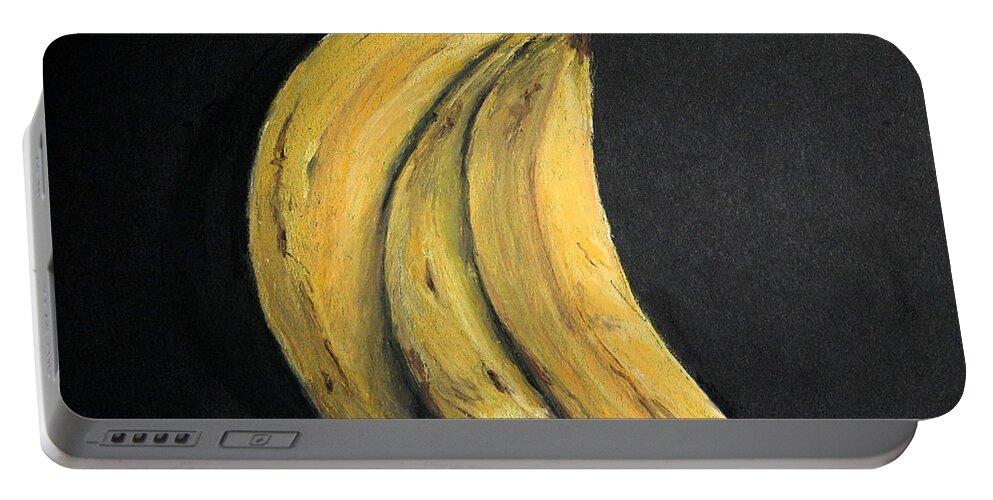 Bananas Portable Battery Charger featuring the painting 3 Bananas by Marna Edwards Flavell