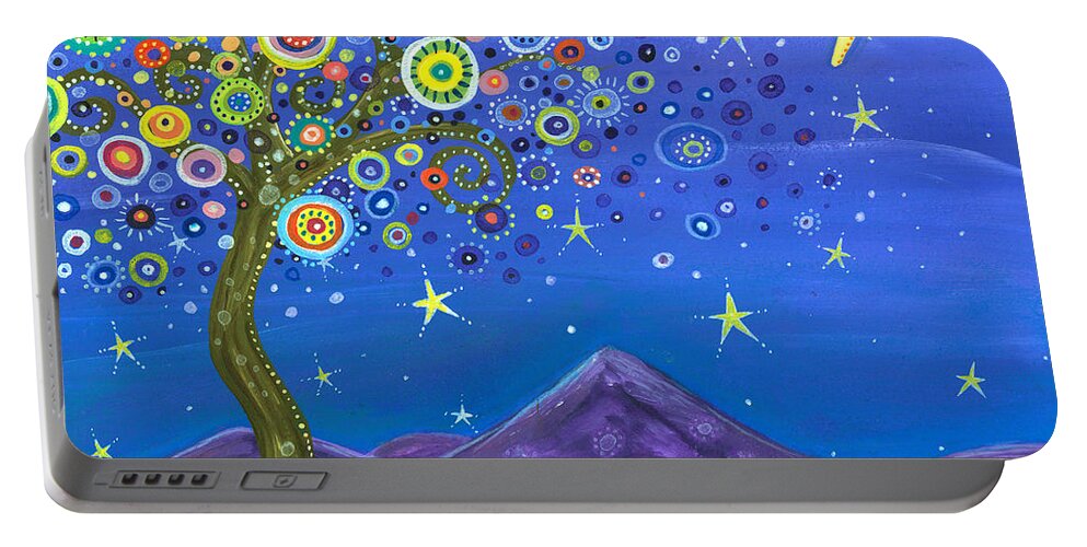 Dreaming Tree Portable Battery Charger featuring the painting Believe in Your Dreams by Tanielle Childers