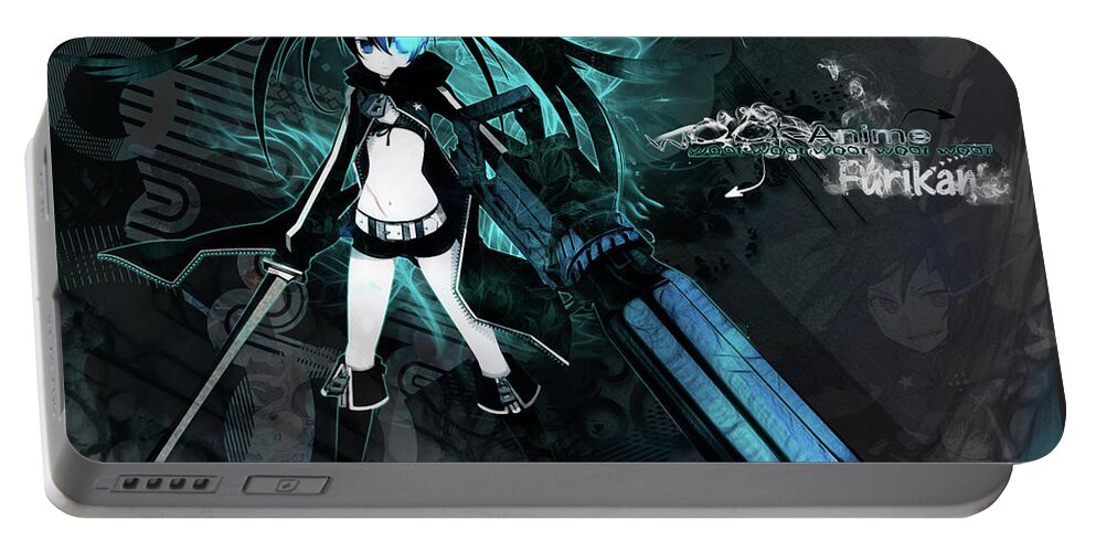 Black Rock Shooter Portable Battery Charger featuring the digital art Black Rock Shooter #3 by Maye Loeser