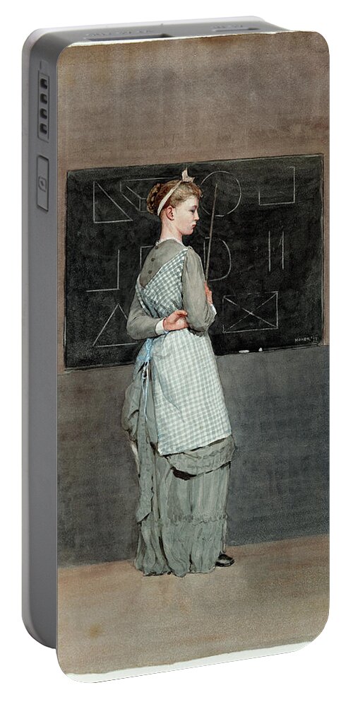 Winslow Homer Portable Battery Charger featuring the drawing Blackboard by Winslow Homer