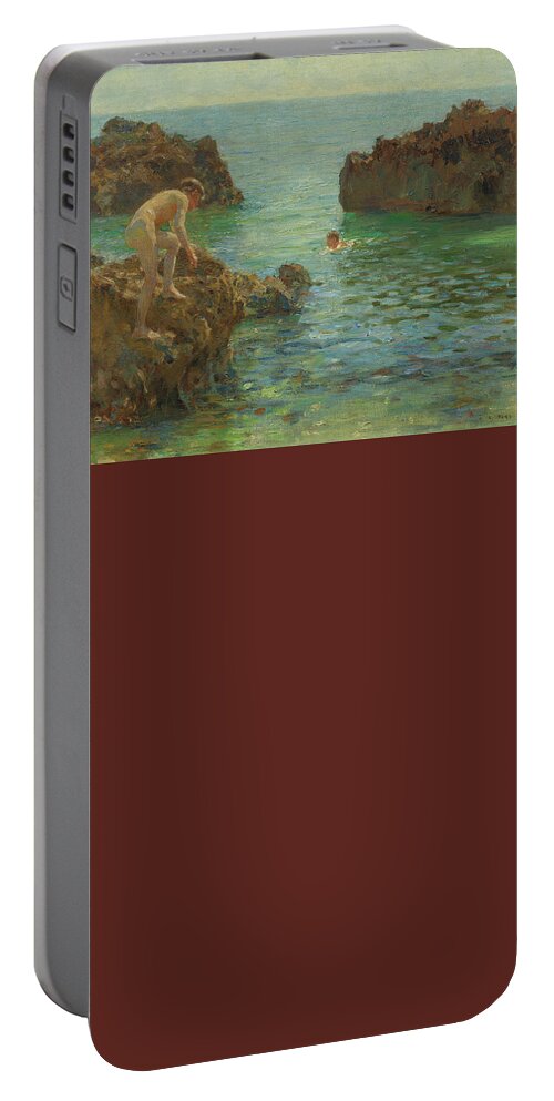  Henry Scott Tuke Portable Battery Charger featuring the painting Boys Bathing by Henry Scott Tuke