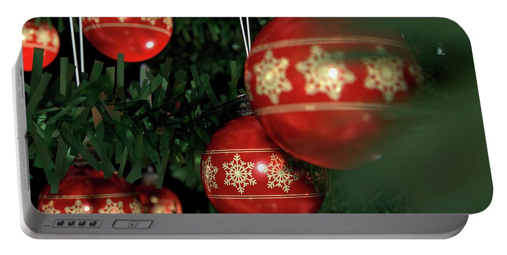 Adornment Portable Battery Charger featuring the digital art Christmas Baubels In A Tree #3 by Allan Swart