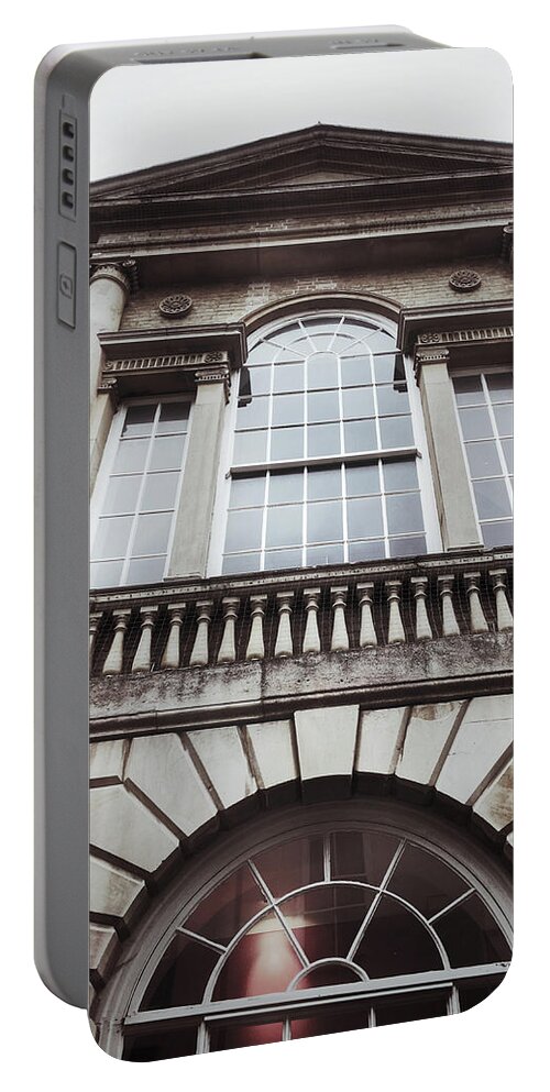 Architectural Portable Battery Charger featuring the photograph English buildings detail #3 by Tom Gowanlock