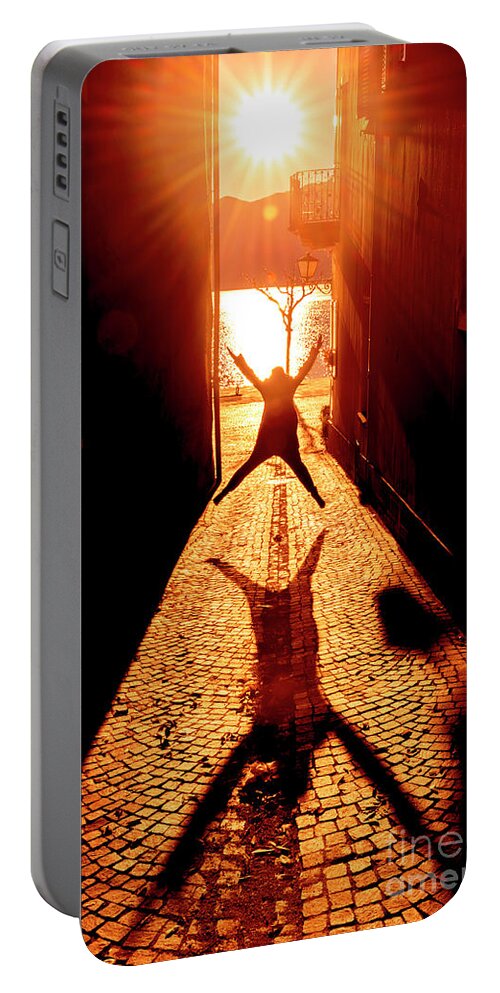 Woman Portable Battery Charger featuring the photograph Happy Woman #3 by Mats Silvan