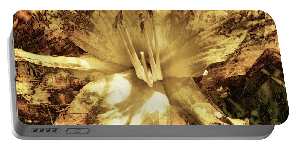 Abstract Portable Battery Charger featuring the photograph Lilies for today #3 by Jeff Sebaugh