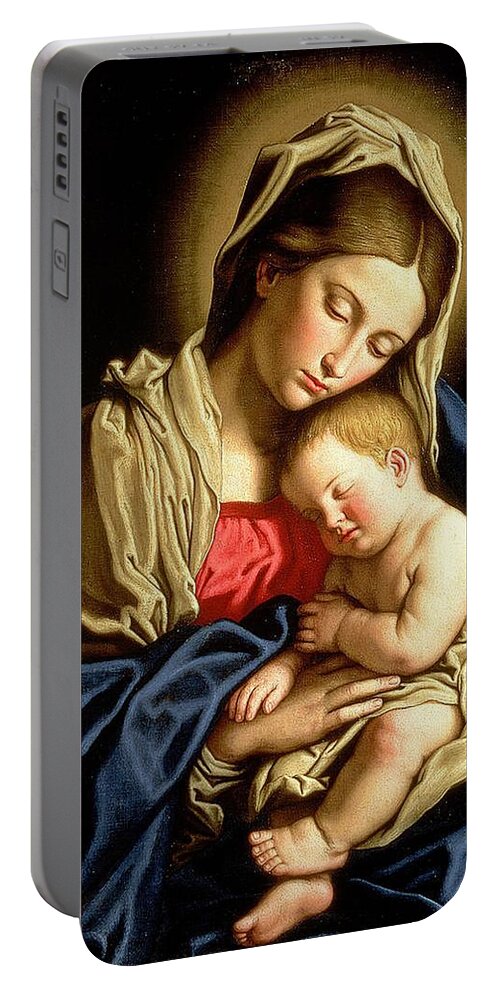 Christmas Portable Battery Charger featuring the painting Madonna and Child by Giovanni Battista Salvi da Sassoferrato