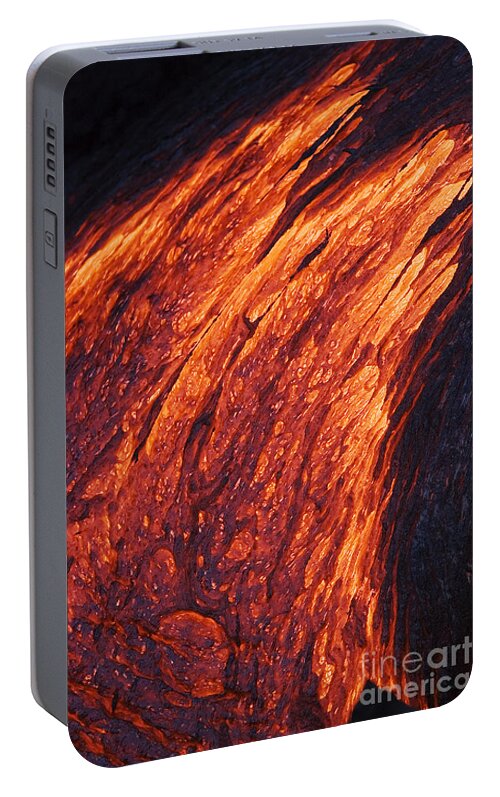 Active Portable Battery Charger featuring the photograph Molten Pahoehoe Lava #3 by Ron Dahlquist - Printscapes