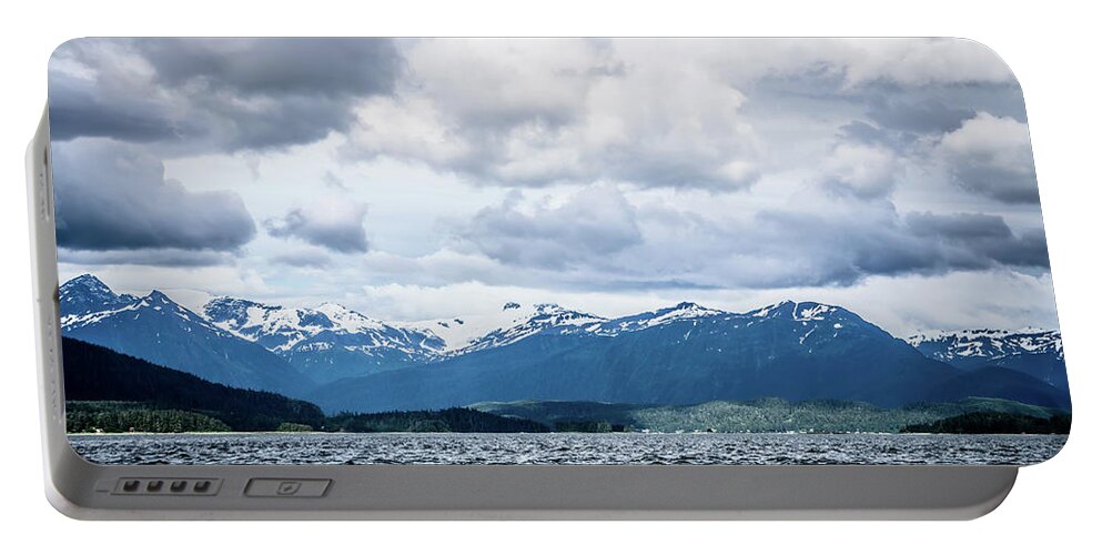 Places Portable Battery Charger featuring the photograph Mountain Range Scenes In June Around Juneau Alaska #3 by Alex Grichenko