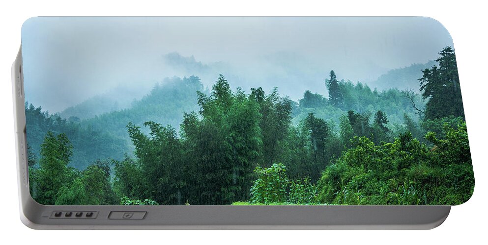 Scenery Portable Battery Charger featuring the photograph Mountains scenery in the mist #3 by Carl Ning