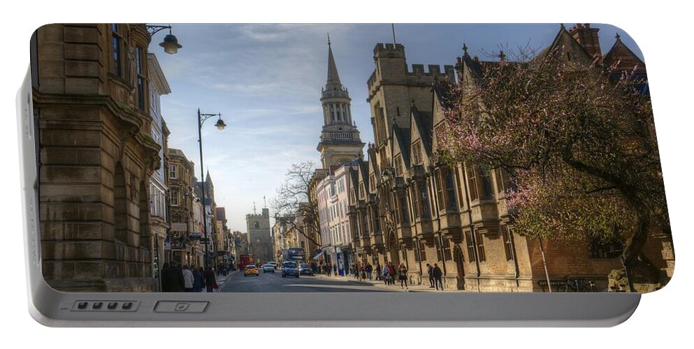 High Street Portable Battery Charger featuring the photograph Oxford High Street #3 by Chris Day
