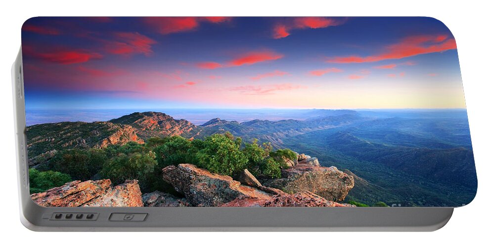 St Mary Peak Sunrise Outback Landscape Wilpena Pound Flinders Ranges South Australia Australian Abc Range Portable Battery Charger featuring the photograph St Mary Peak Sunrise #3 by Bill Robinson