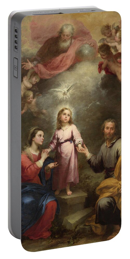 Christian Portable Battery Charger featuring the painting The Heavenly and Earthly Trinities by Bartolome Esteban Murillo