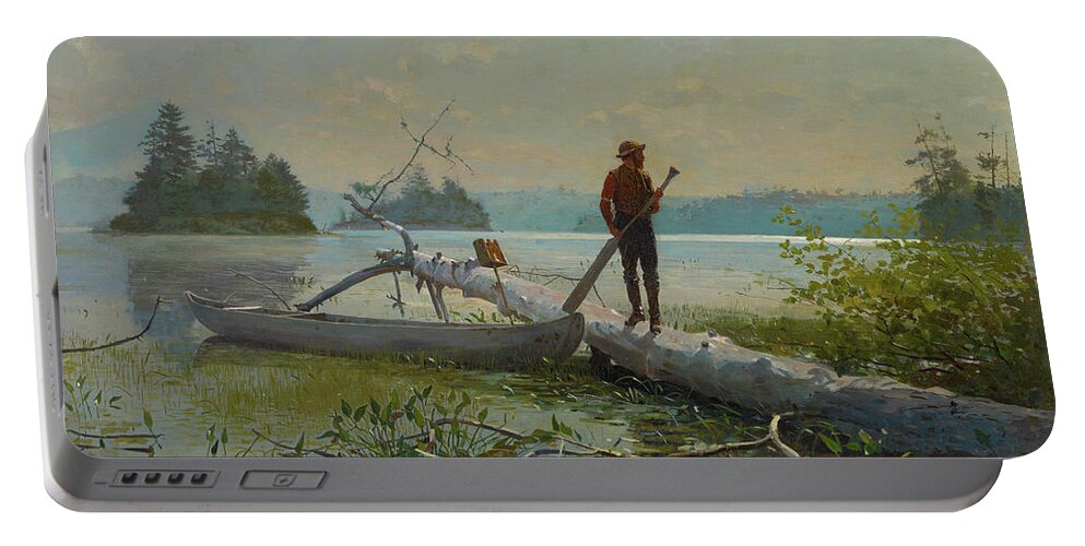 Winslow Homer Portable Battery Charger featuring the painting The Trapper by Winslow Homer