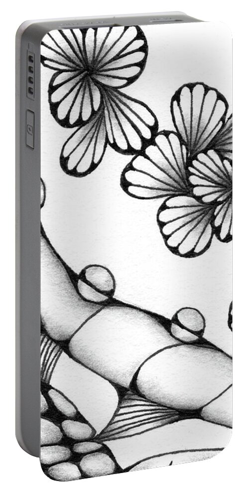 Delicate Portable Battery Charger featuring the drawing Untitled #3 by Jan Steinle