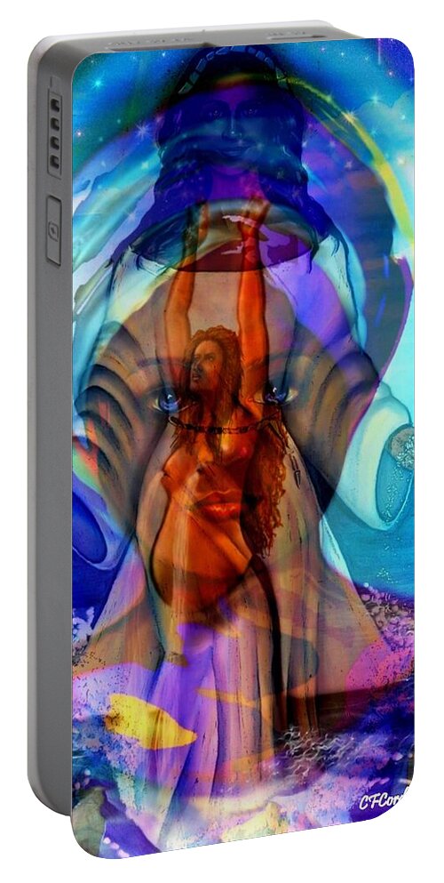 Yemaya Portable Battery Charger featuring the digital art Yemaya- The Goddess #1 by Carmen Cordova