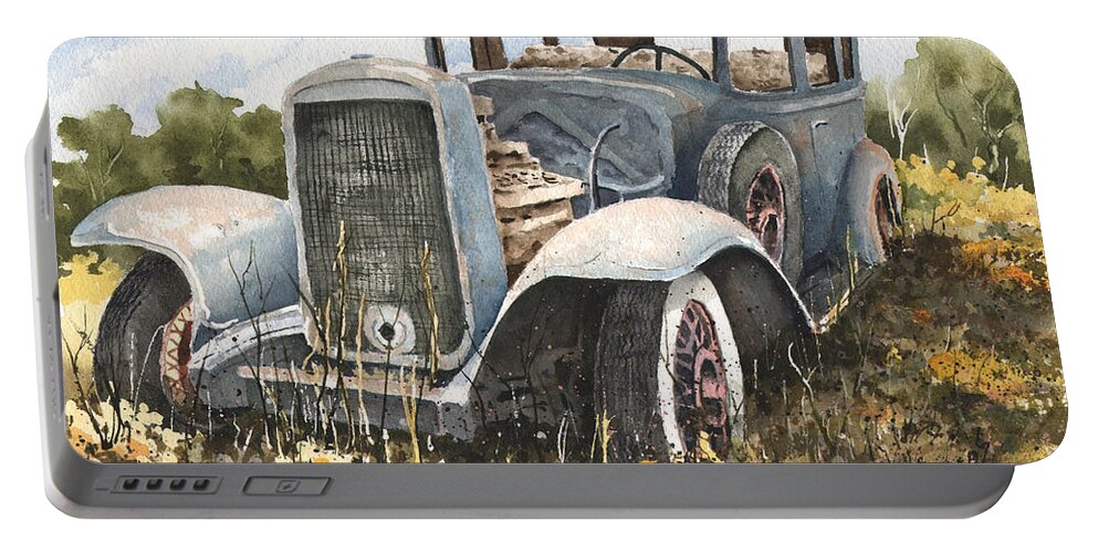 Automobile Portable Battery Charger featuring the painting 32 Buick by Sam Sidders
