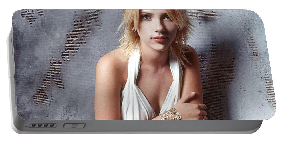 Scarlett Johansson Portable Battery Charger featuring the photograph Scarlett Johansson #34 by Jackie Russo