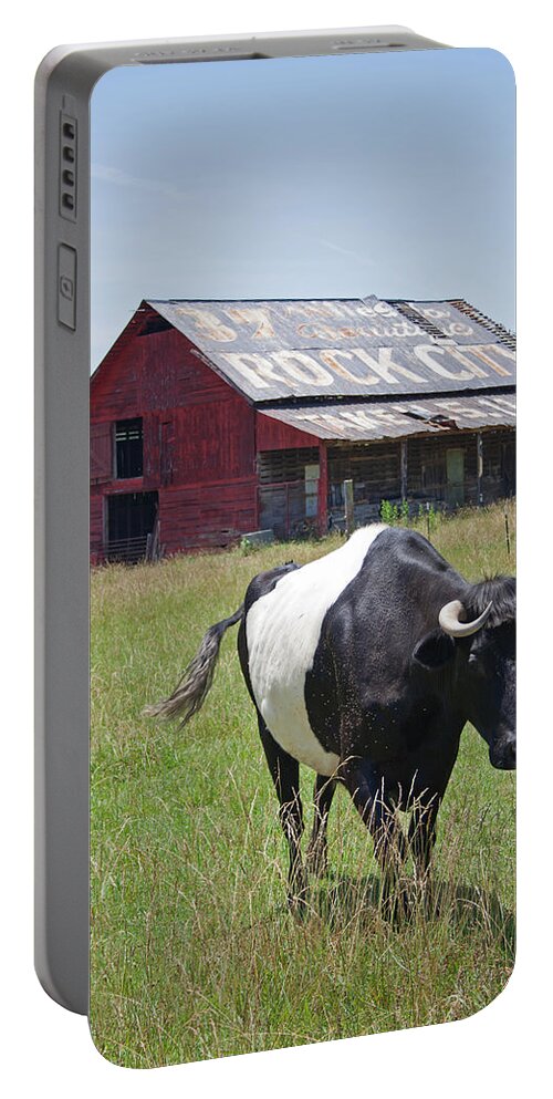 Cow Portable Battery Charger featuring the photograph 37 More Miles by David Troxel