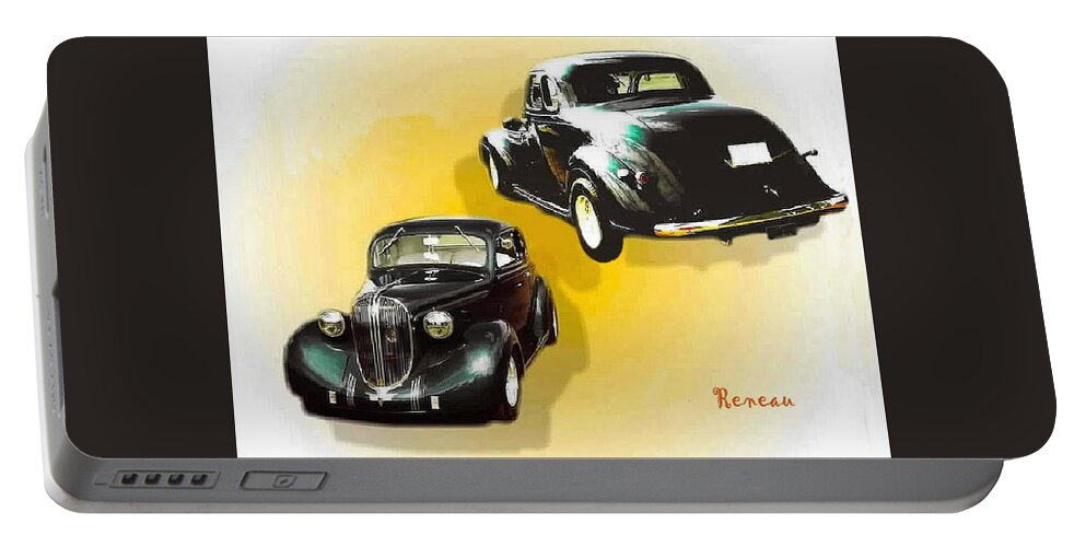 Autos Portable Battery Charger featuring the photograph '38 Plymouth #38 by A L Sadie Reneau