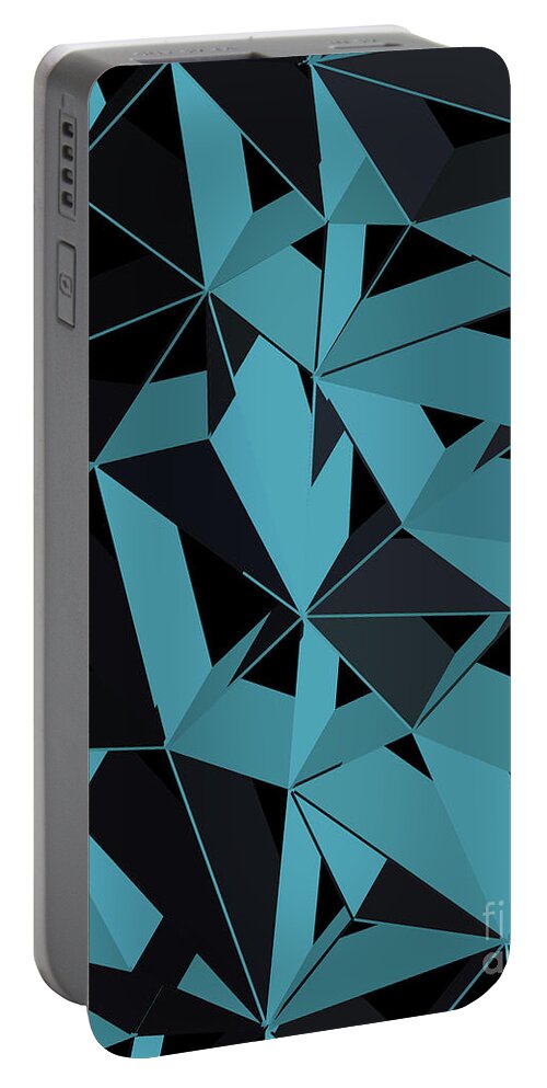 Abstract Portable Battery Charger featuring the digital art 3D Futuristic Polygon BG by Amir Faysal