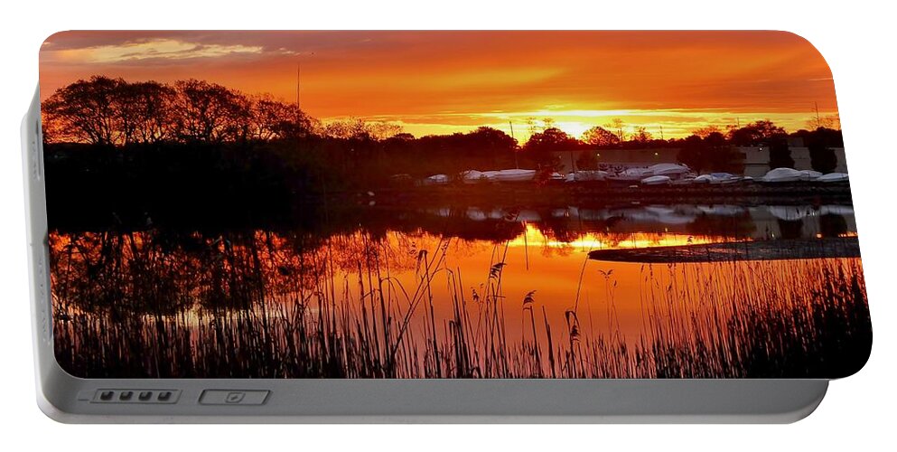 Sunrise Portable Battery Charger featuring the photograph Bass River Sunrise, Beverly MA #4 by Scott Hufford