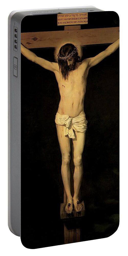 Diego Velazquez Portable Battery Charger featuring the painting Christ on the Cross by Diego Velazquez
