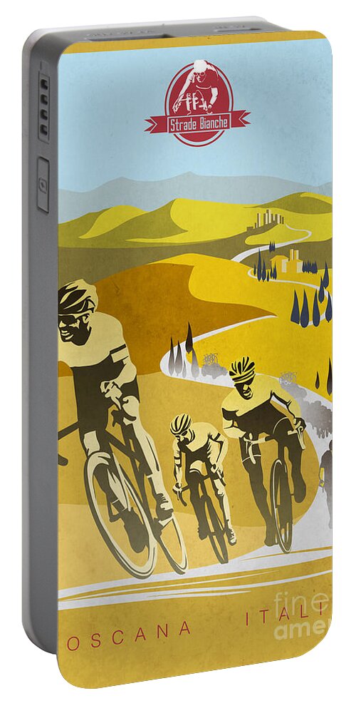 Cycling Art Portable Battery Charger featuring the digital art Print by Sassan Filsoof