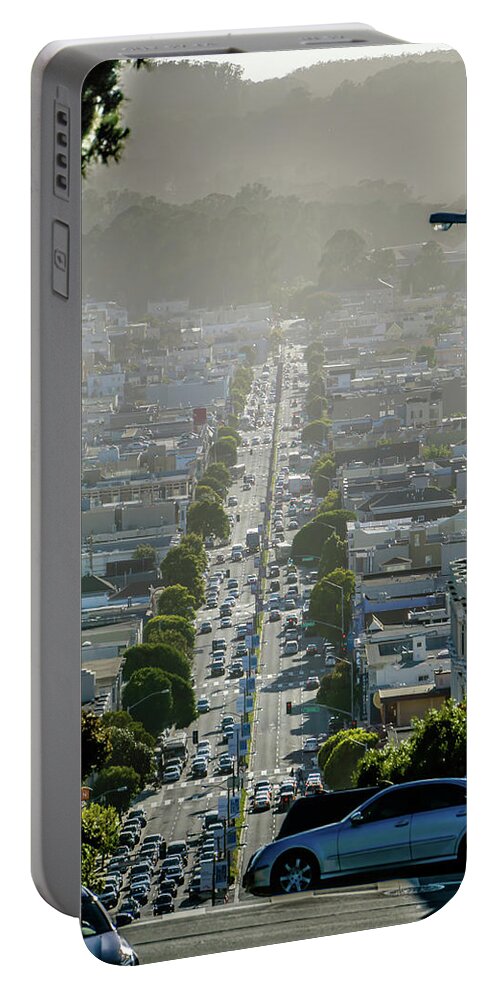 San Portable Battery Charger featuring the photograph San Francisco City Neighborhoods And Street Views On Sunny Day #4 by Alex Grichenko