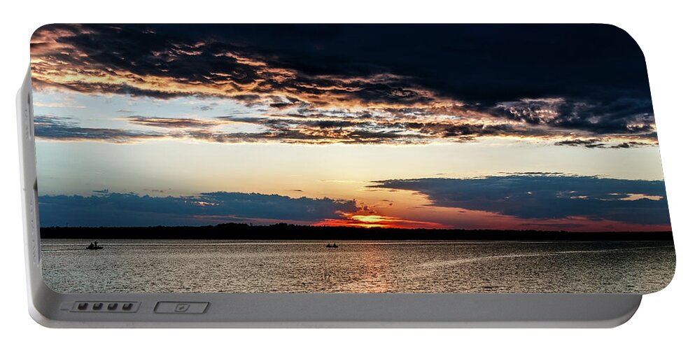 Fishing Portable Battery Charger featuring the photograph Sun going Down #4 by Doug Long