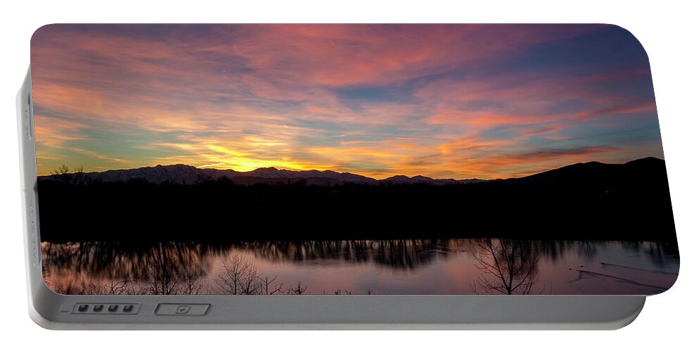 Sunset Portable Battery Charger featuring the photograph Sunset at Highland Glen #4 by K Bradley Washburn