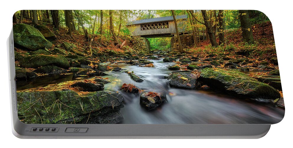 Covered Bridge Portable Battery Charger featuring the photograph Tannery Hill Covered Bridge #4 by Robert Clifford